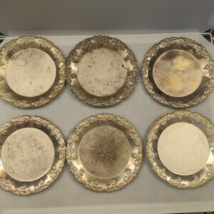 Set of 6 - Vintage Silver Serving‎ Plate -  Godinger?